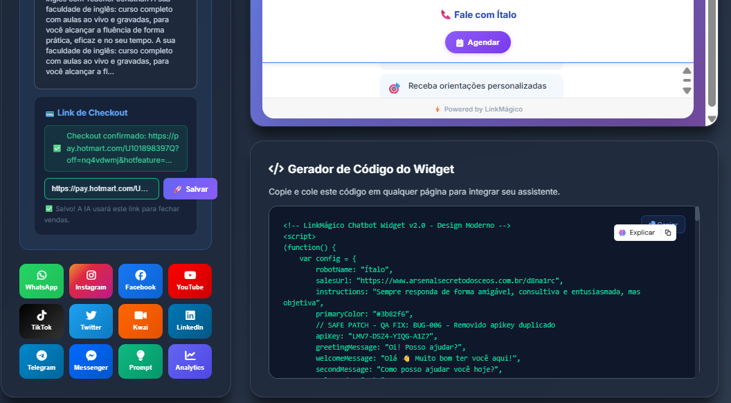 Painel de Integrações